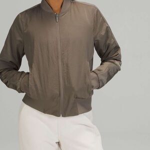 lululemon athletica Non Stop Reversible Taupe Bomber Jacket